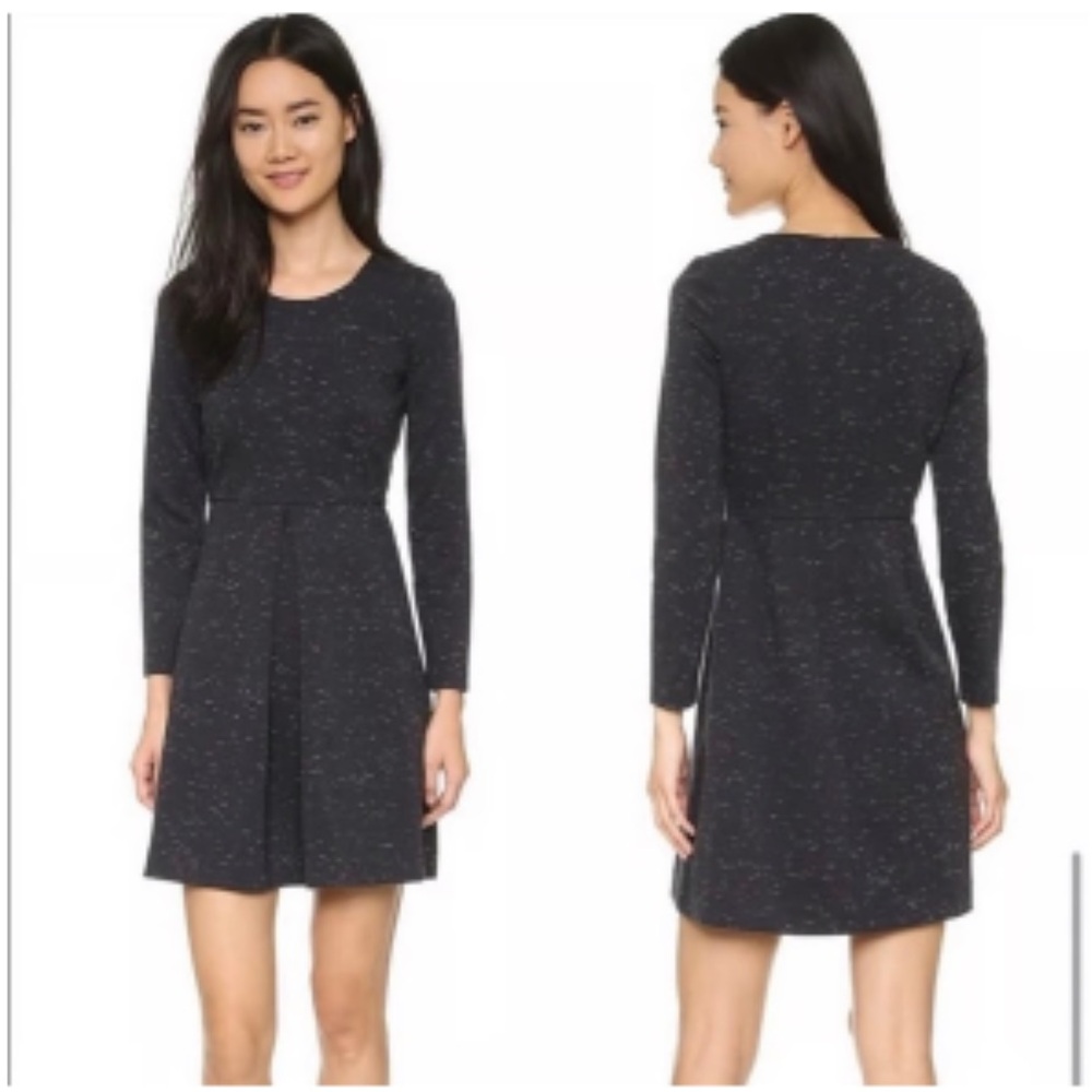 Madewell marbled Gia Navy and white flecked crew neck dress women’s size 4